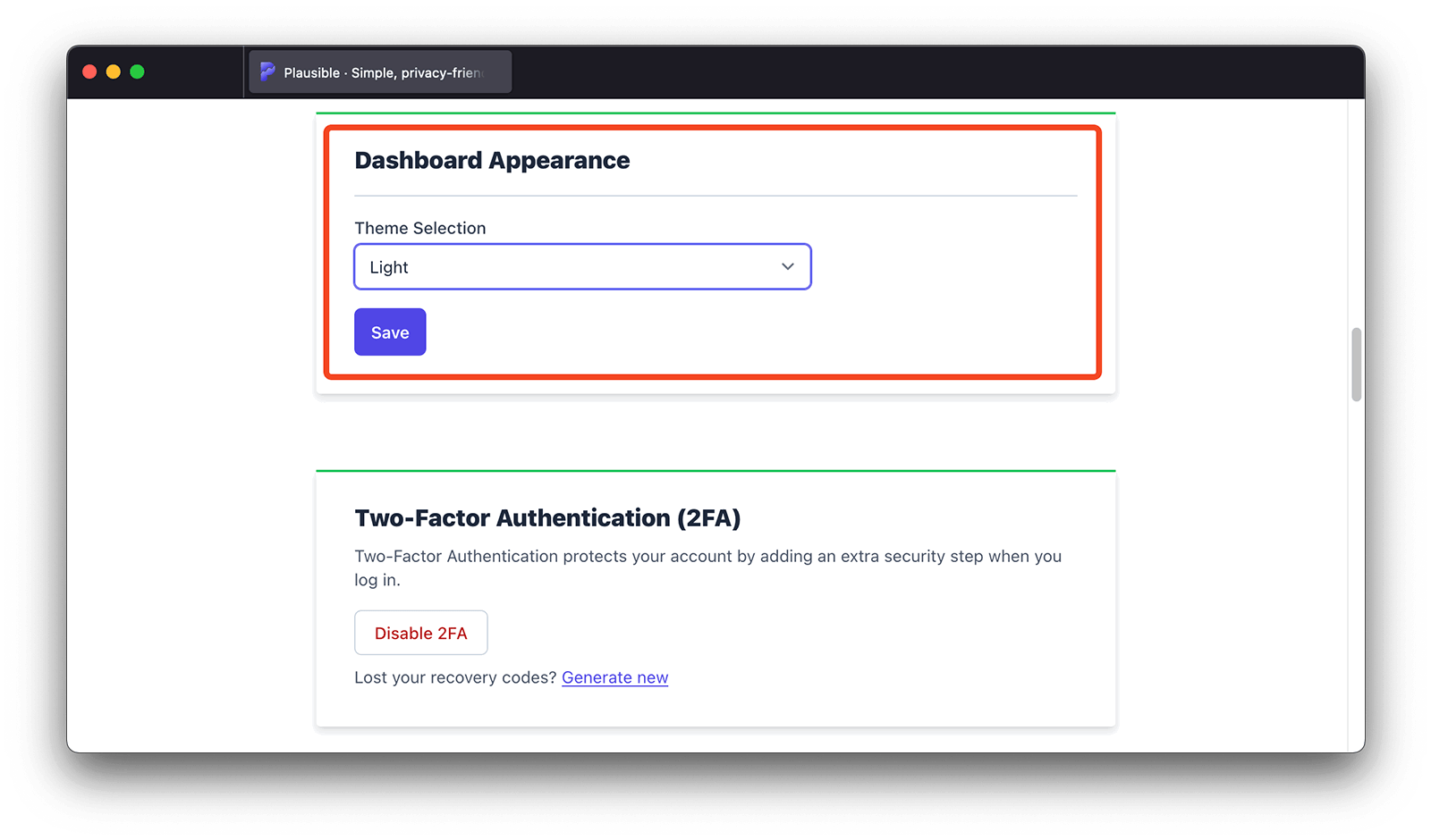 Choose between dark or light theme